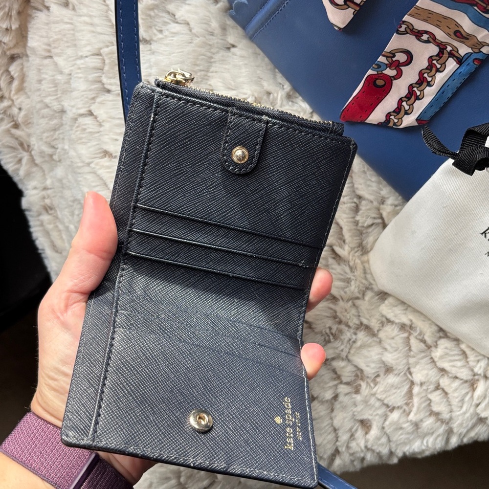 KATE SPADE Linzi Maple Court Blue Hyacinth Satchel; Caitlin St. Adalyn Wallet - Picture 15 of 16